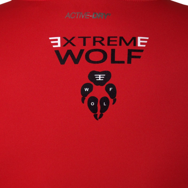 koszulka czerwona do biegania wataha szybkoschnąca koszulka odprowadzająca wilgoć logo Extreme Wolf