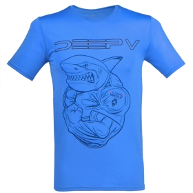 Koszulka męska DEEP V niebieska koszulka do biegania szybkoschnąca odprowadzająca wilgoć
