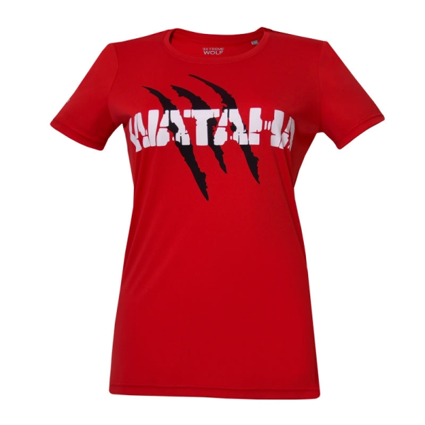 koszulka czerwona do biegania wataha szybkoschnąca koszulka odprowadzająca wilgoć