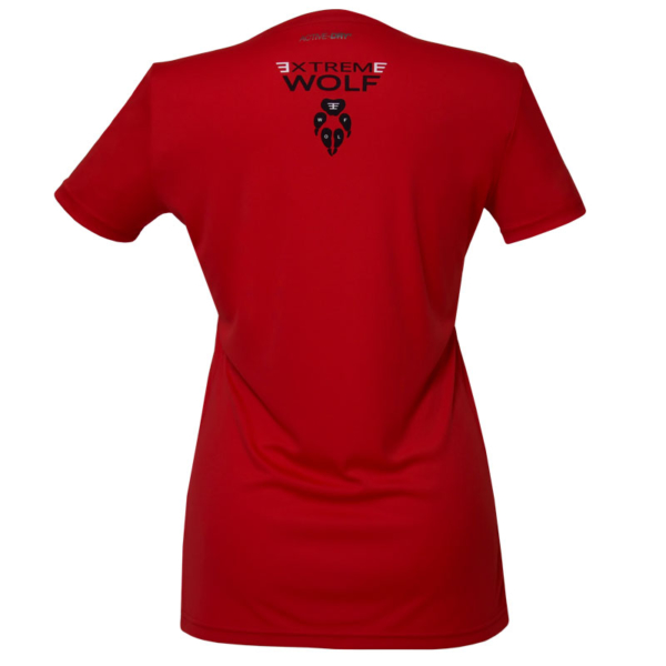 koszulka czerwona do biegania wataha szybkoschnąca koszulka odprowadzająca wilgoć, plecy logo z tyłu Extreme Wolf