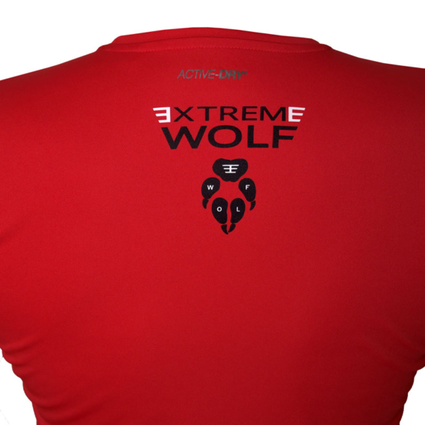 Koszulka Extreme Wolf męska czerwona bordowa koszulka do biegania dla sportowców koszulka dla biegaczy logo extreme wolf