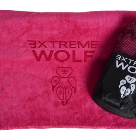 Ręcznik sportowy Extreme Wolf szybkoschnący lekki na treningi do biegania na siłownię na fitnessróżne kolor różowy ręcznik w pokrowcu z siatki ze sznureczkiem i ściągaczem