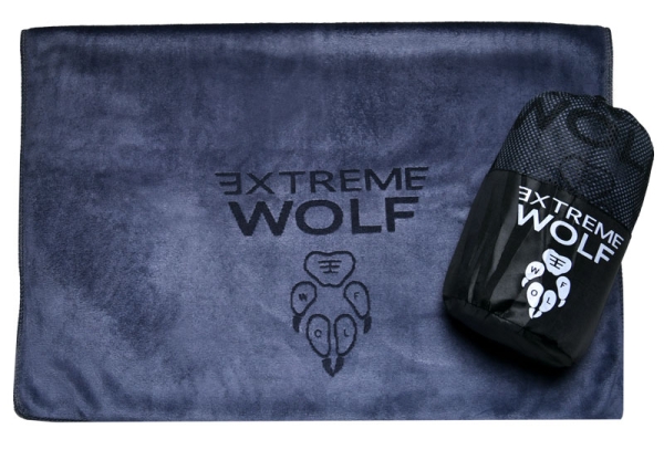szary Ręcznik sportowy Extreme Wolf dla sportowców szary