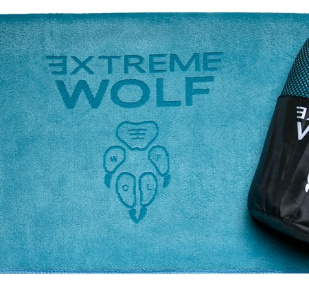 turkusowy Ręcznik sportowy Extreme Wolf szybkoschnący lekki ręcznik dla biegaczy ręcznik na fitness