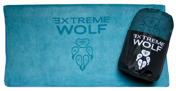 turkusowy Ręcznik sportowy Extreme Wolf szybkoschnący lekki ręcznik dla biegaczy ręcznik na fitness